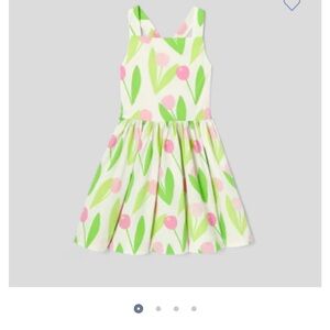Jacadi Pink and Green Floral Kids Dress